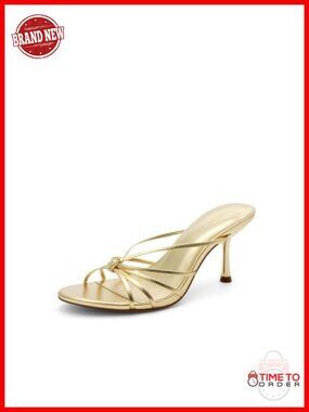 Faux leather multi-strap kitten heel sandals